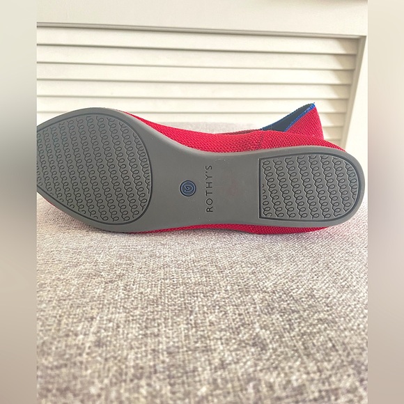 Rothy's The Point Chili Red Knit Fabric Pointed Ballet Flats Women’s - Picture 3 of 3